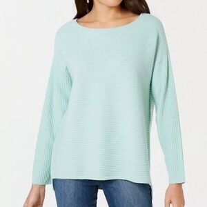 Style &Co Sweater boat neck Ribbed size XL mint green